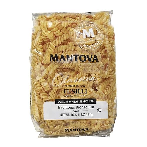 Mantova Italian Bronze Die Spirali Pasta – 100% trigo duro sémola bronce troquelado Spirali – 16 onzas (paquete de 6) – Producto de Italia