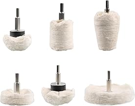 STEBRUAM Drill Hexagonal Axis Polishing Cloth Buff Electric Screwdriver Buff Drill Buff Set of 6 Polishing Head Mushroom/Cone/Cylindrical/Trapezoid Polishing Buff Set Abrasive Polisher Buff Car Wash