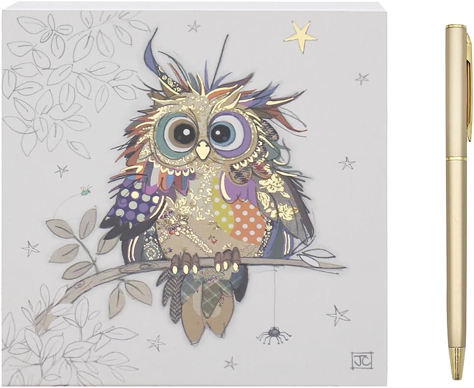 L & P Home & Gifts Otto Owl Memo Block | Designed By Bug Art | Artistic Square Memo Block For Office, Home or Schools | Murphy Mutt Memo Pad Block With Lovely Designs