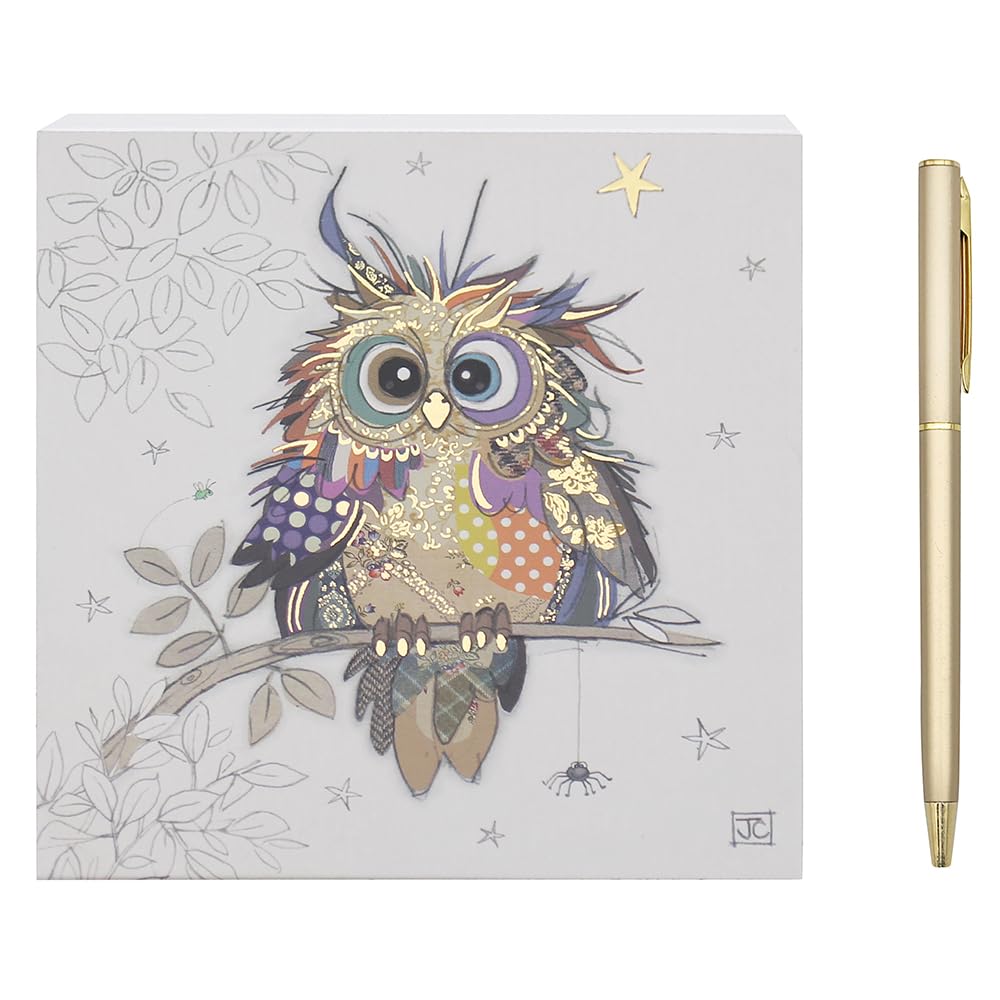 L & P Home & Gifts Otto Owl Memo Block | Designed By Bug Art | Artistic Square Memo Block For Office, Home or Schools | Murphy Mutt Memo Pad Block With Lovely Designs