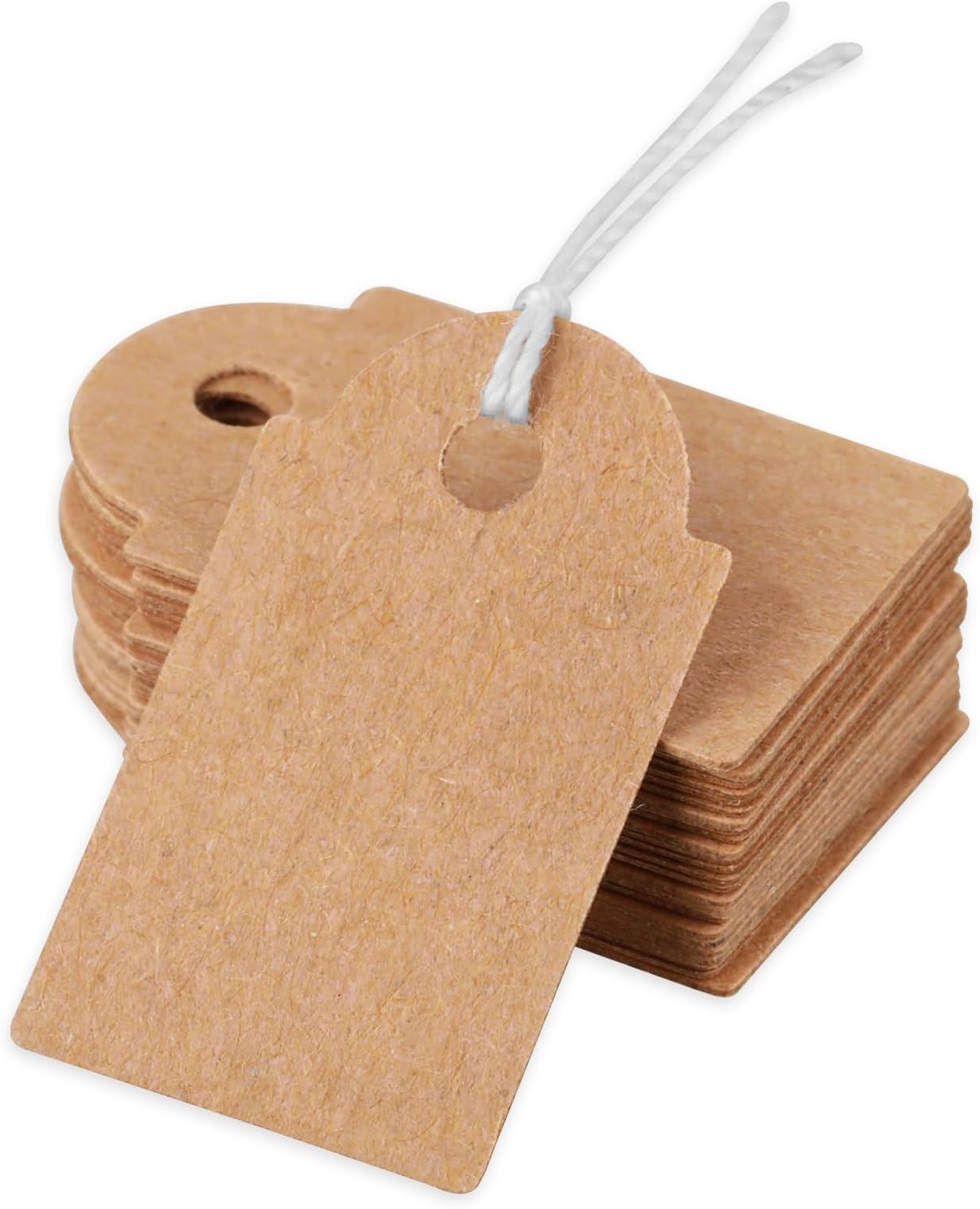 Dimeho 200 Pcs Price Tags Small Kraft Display Tag with String Selling Price Marking Label Writable Hanging Tag for Clothes Jewelry Ornaments Craft Handmade Product