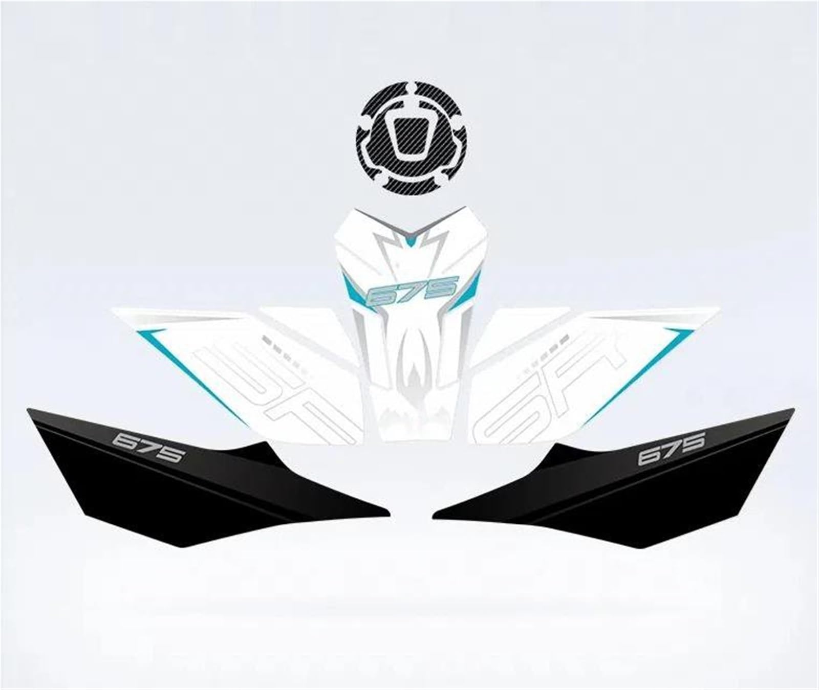 for CFMOTO 675SR-R 2024 Motorcycle Fuel Tank Kit Sticker Protector Traction Pad Decals Frosted Helmet Protector