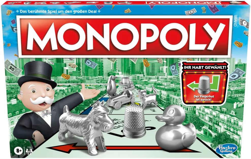 Monopoly Board Game, Family Game for Adults and Children, 2 to 6 Players, Strategy Game for Children, Gift for Families, from 8 Years