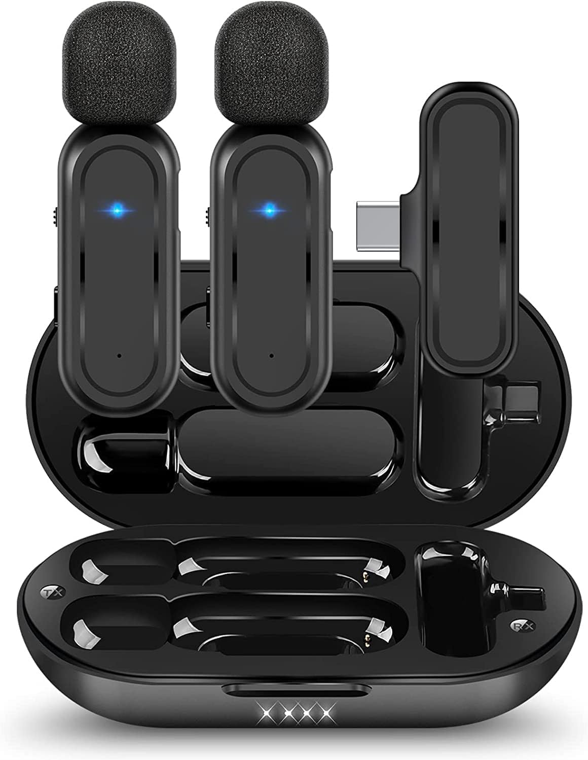 HMKCH Kabelloses Lavalier Mikrofon für iPhone/Android Telefon/Kamera ...