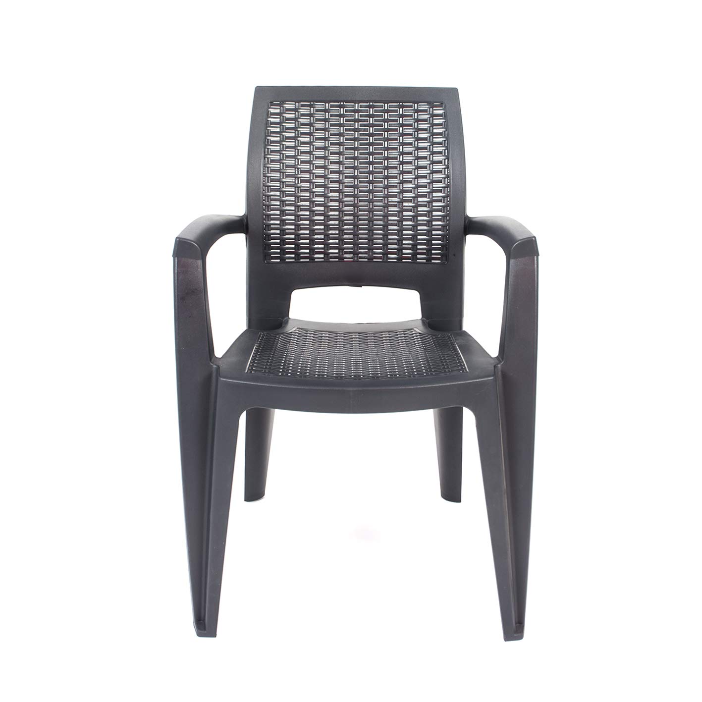 CREVICOSTA QUALITY MARK MARCAS DE CALIDAD - Conjunto Mesa Caribe Rectangular + 6 sillas Caribe de Resina (Antracita)