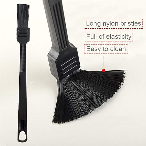 Miniatura 4 de Paquete de 2 cepillos de limpieza para molinillo de café, mango de madera pesada y cerdas naturales, cepillo de café expreso para máquina de café