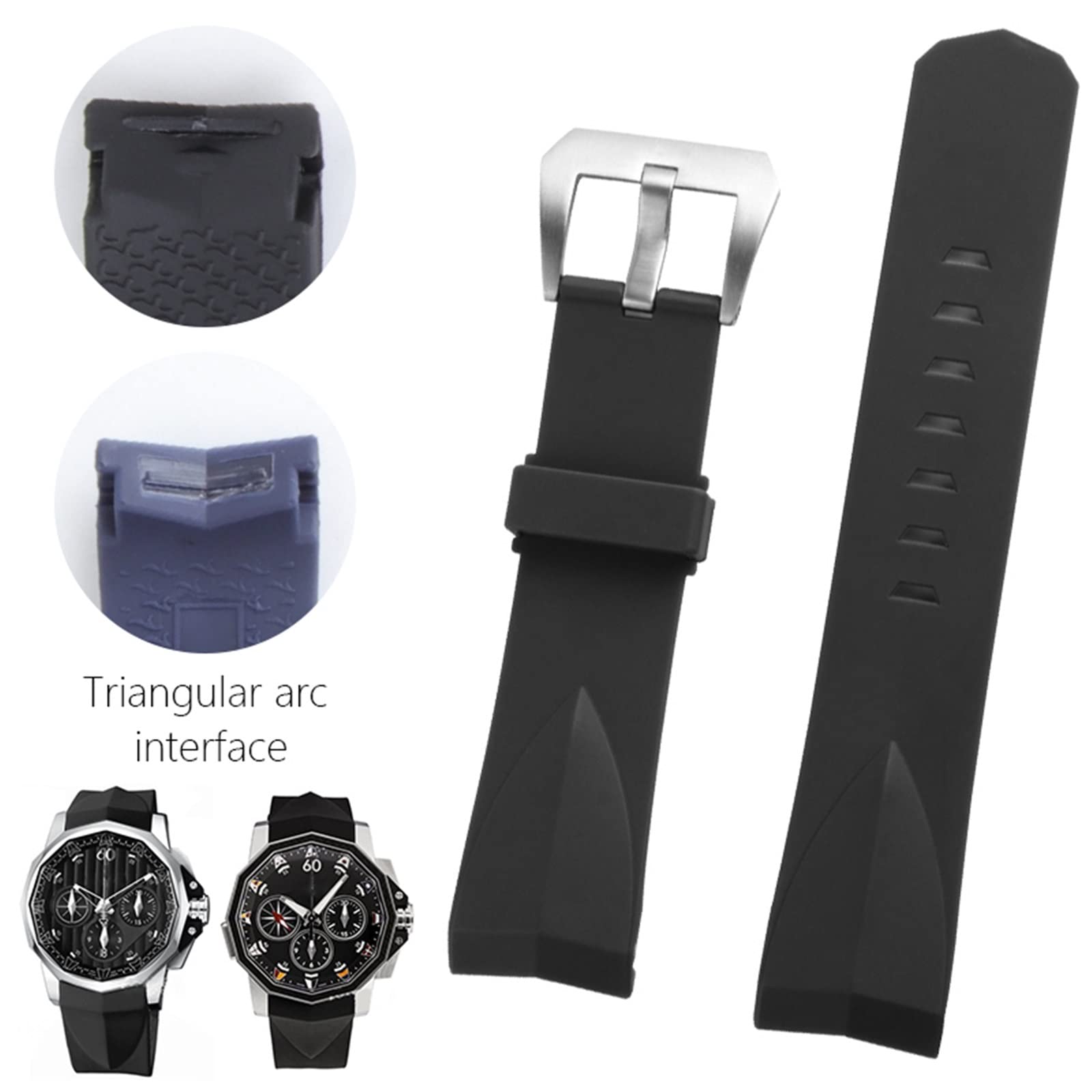 Correas de reloj de silicona de 22mm y 24mm aptas para correa de goma deportiva Corum, piezas de repuesto para pulsera de reloj de pulsera a la moda