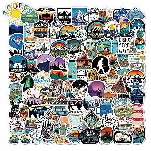 Pegatinas 100 Piezas, Pegatinas Bicicleta, Pegatinas de Monopatín, Tema de Deportes al Aire Libre, para Niños, Adolescentes, Adultos, Monopatín, Guitarra, Estuche de Viaje, Equipaje, Coche, Bicicleta Cover