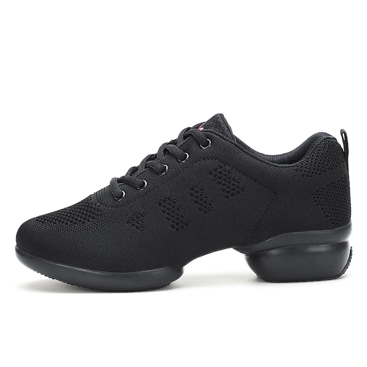 Scarpe da ginnastica da donna, da danza, jazz, con lacci, leggere, traspiranti, con plateau