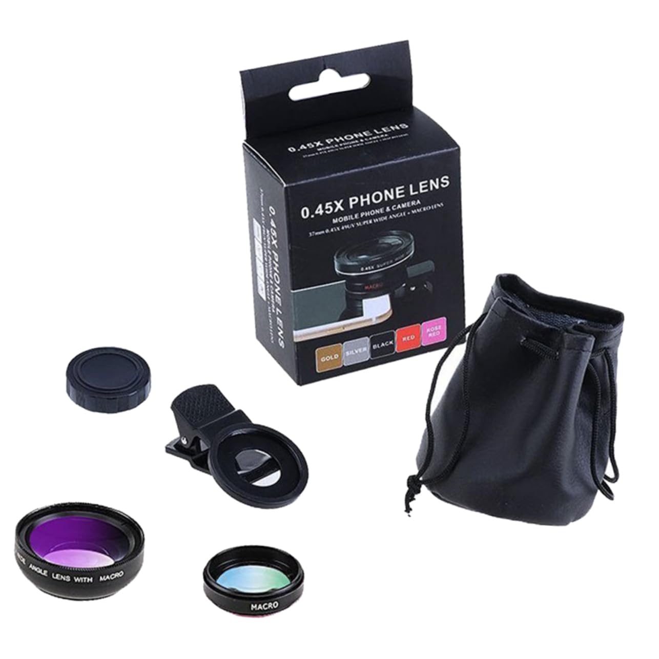 BESTonZON Holder Lens Cell Phone Smartphone Lens Phones Universal Lens Universal Phone Lens Metal Phone Len