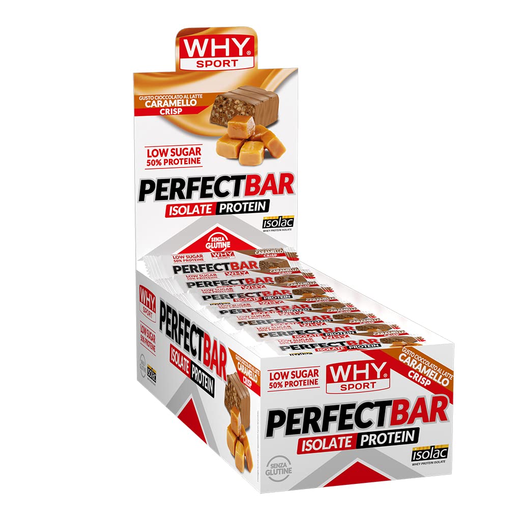 WHY SPORT PERFECT BAR - 28 Barrette Proteiche con Proteine Isolate - Snack Proteici (Cioccolato Caramello)