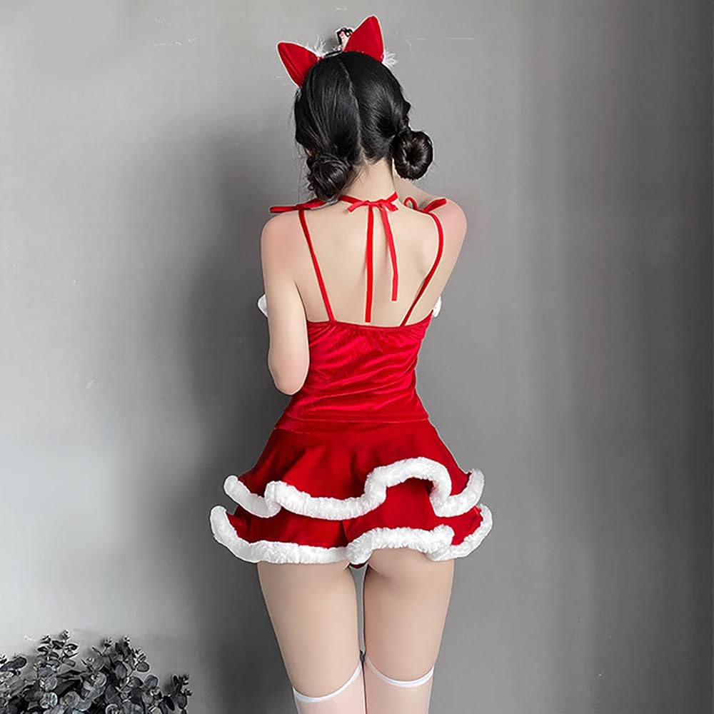 Amazon.co.jp: [milky time] うさ耳ケープ付き サンタ コスプレ