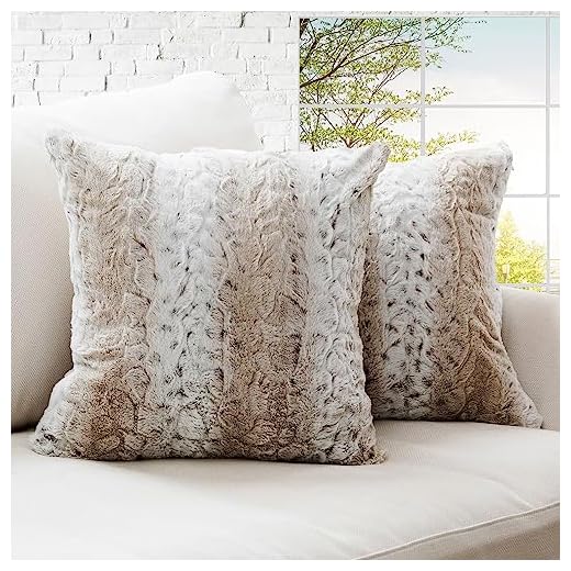 Set of 2 Faux Fur Decorative Pillows