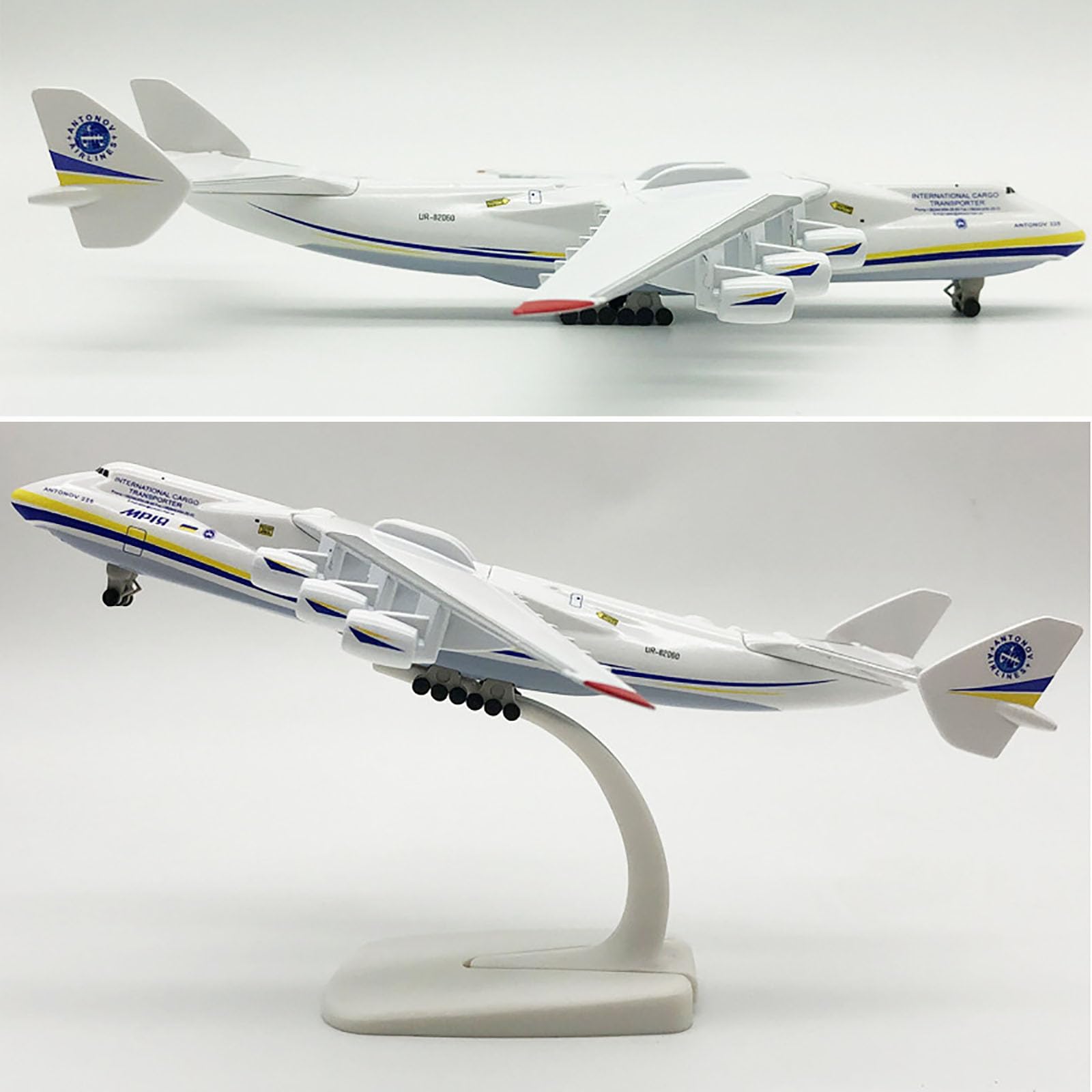 7,8 pollici scala 1:400 Antonov AN-225 Modello di aereo in lega pressofuso modello di aeroplano per collezione ornamento con supporto e confezione regalo