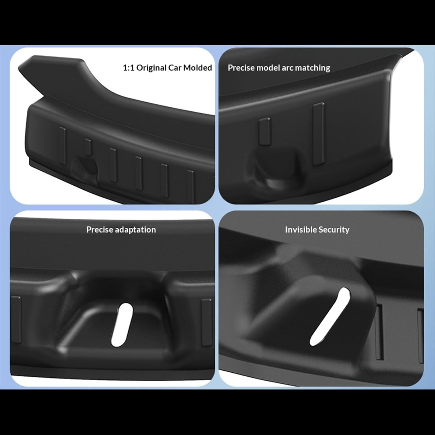 Rear Bumper Guard Trunk Sill Cover Anti-Scratch TPE Rear Trunk Door Sill Protector Compatible with Tesla Model Y Juniper 2025 2026 Refresh Blcak