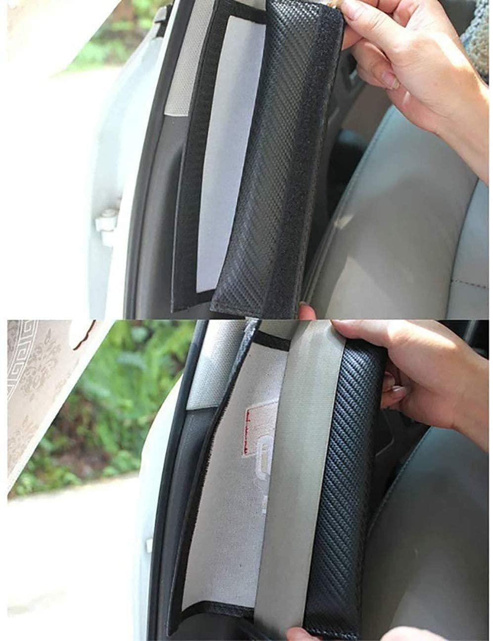 Imbottiture Per Cinture Di Sicurezza Auto - Per Fiat Panda, In Fibra Di Carbonio, Set Da 2 - Foto 4