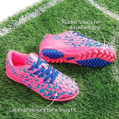 DREAM PAIRS Boys Girls Turf Indoor Soccer Shoes Lace Up Cleats for Little/Big Kid2