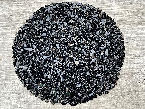 Image of GAF TREASURES 2 oz Lot Natural Rainbow Obsidian Semi Tumbled Gemstone Chips, Crushed Mini Crystals, Undrilled Crystal Chips (Rainbow Obsidian)