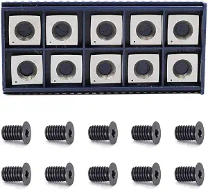 2-inch Face Radius R-50mm Woodworking Carbide Cutter Inserts (15x15x2.5mm, Pack of 10 with Screws)