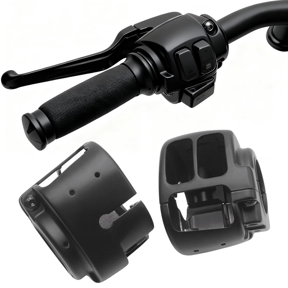 Motorcycle Handlebar Switch Housing Kit Fit for Harley 2014-later XL, 2012-2017 Dyna and 2011-2024 Softail (Black)