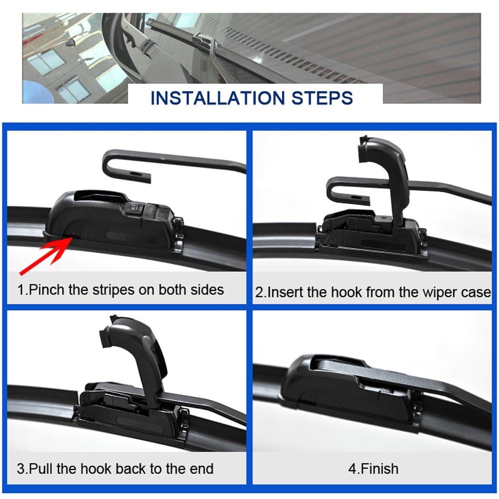 Automotive Tergicristalli Auto Anteriore Ibrido Tergicristallo Lame Tergicristallo Tergicristallo Per Toyota Per Auris E180 2012 2013 2014 2015 2016 2017 2018 26 "+ 14" Tergicristalli Parabrezza