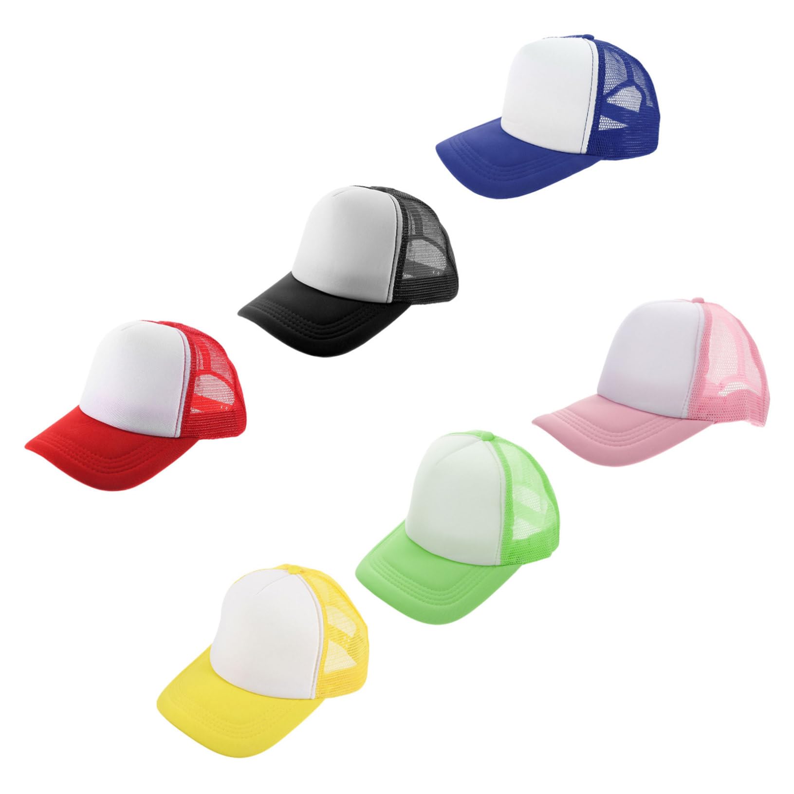 Abaodam 6pezzi Cappellino da Baseball in Rete Stampata Sublimazione Cappellino Unisex Stampa Sublimazione Cappellini Estivi in Poliestere Cappellini Sportivi Estivi Regolabili Parasole