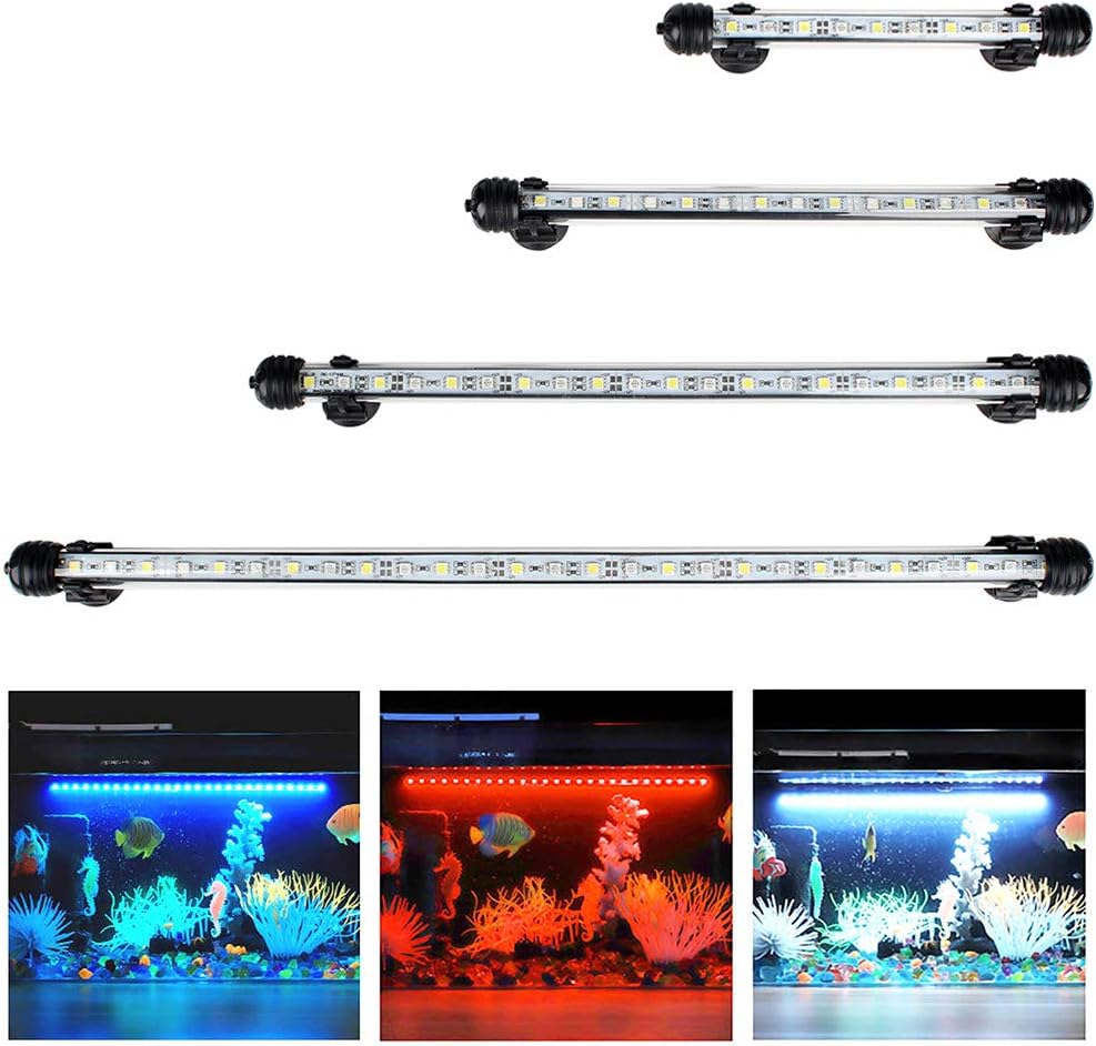 GreenSunLED Aquarium Light,Submersible Multi-Color Waterproof Fish Tank Light Underwater Crystal Glass Lights Suitable for Saltwater and Freshwater-19 inch(48 cm)