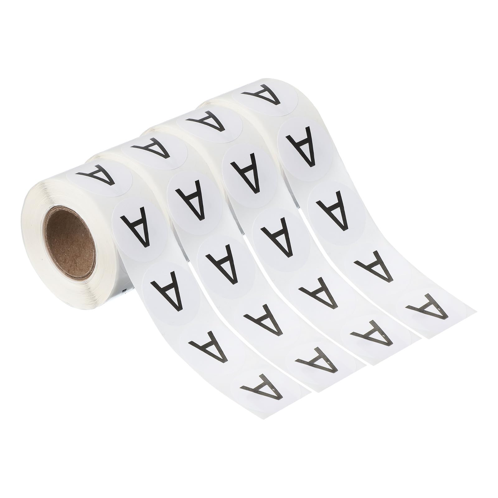 PATIKIL 1" Letter A Stickers, 4 Rolls Self-Adhesive Alphabet Round Circle Dots Labels for Organization Storage Inventory Boxes Scrapbook Craft 2000 Pcs Total
