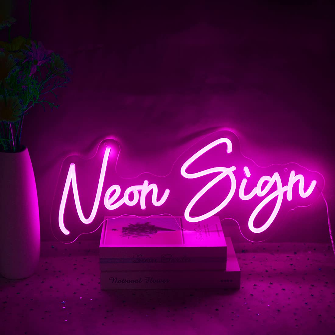 Custom LED Neon Light Sign Wall Decor Personalized Handmade Design Neon Art Wall Sign for Party Wedding Home Bedroom Custom Sizes Text Color Font Power Adapter Include (1 Line Text, 36-40 inch length)