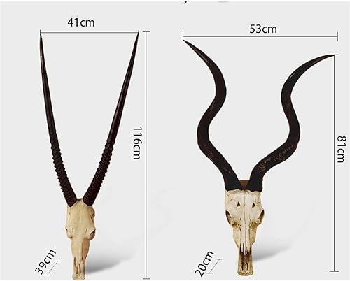 Vista 6 de QQXX Longhorn - Calavera de vaca para colgar en la pared, calavera de cuerno largo, taxidermia sintética, decoración de pared hecha a mano, Calavera