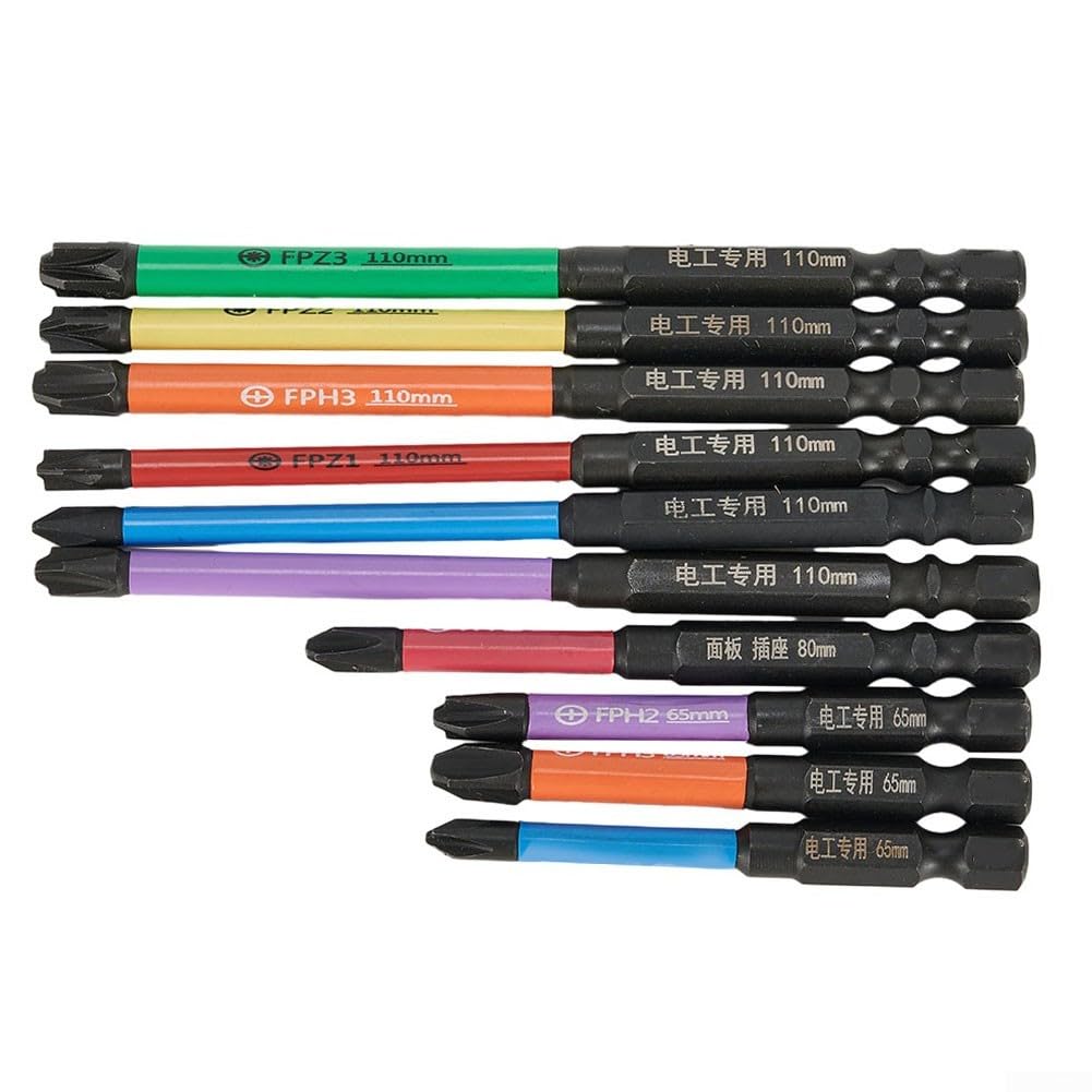 FPH FPZ Magnetisches Schraubendreher-Bit Set – 10-teilig, Legierter Stahl Für Elektriker
