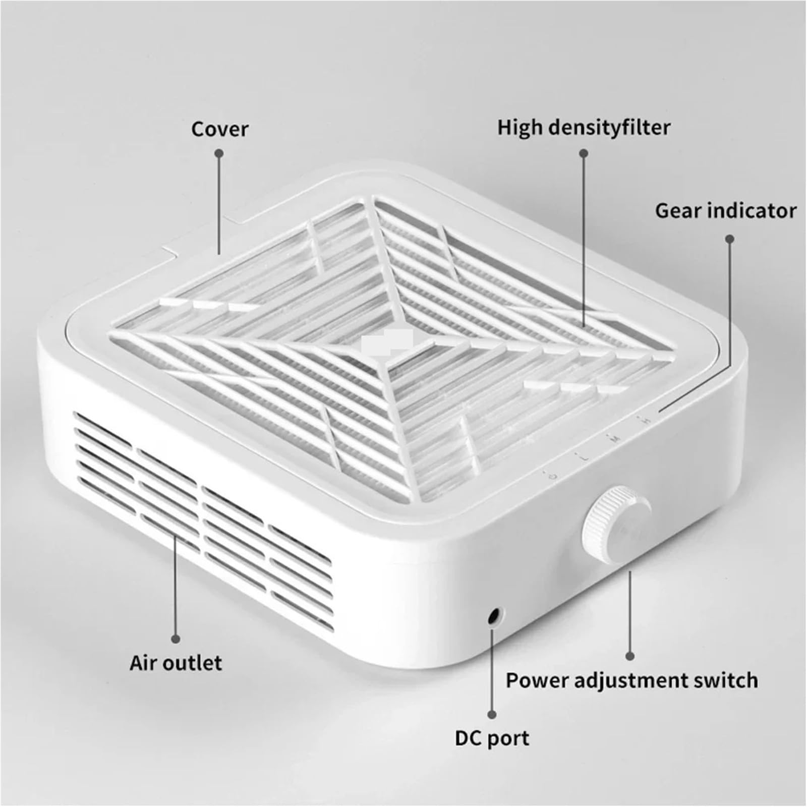 Aspirador Uñas, Aspiradora de uñas sin escobillas de 120 W con potente succión for manicura y filtro extraíble, velocidad ajustable.
