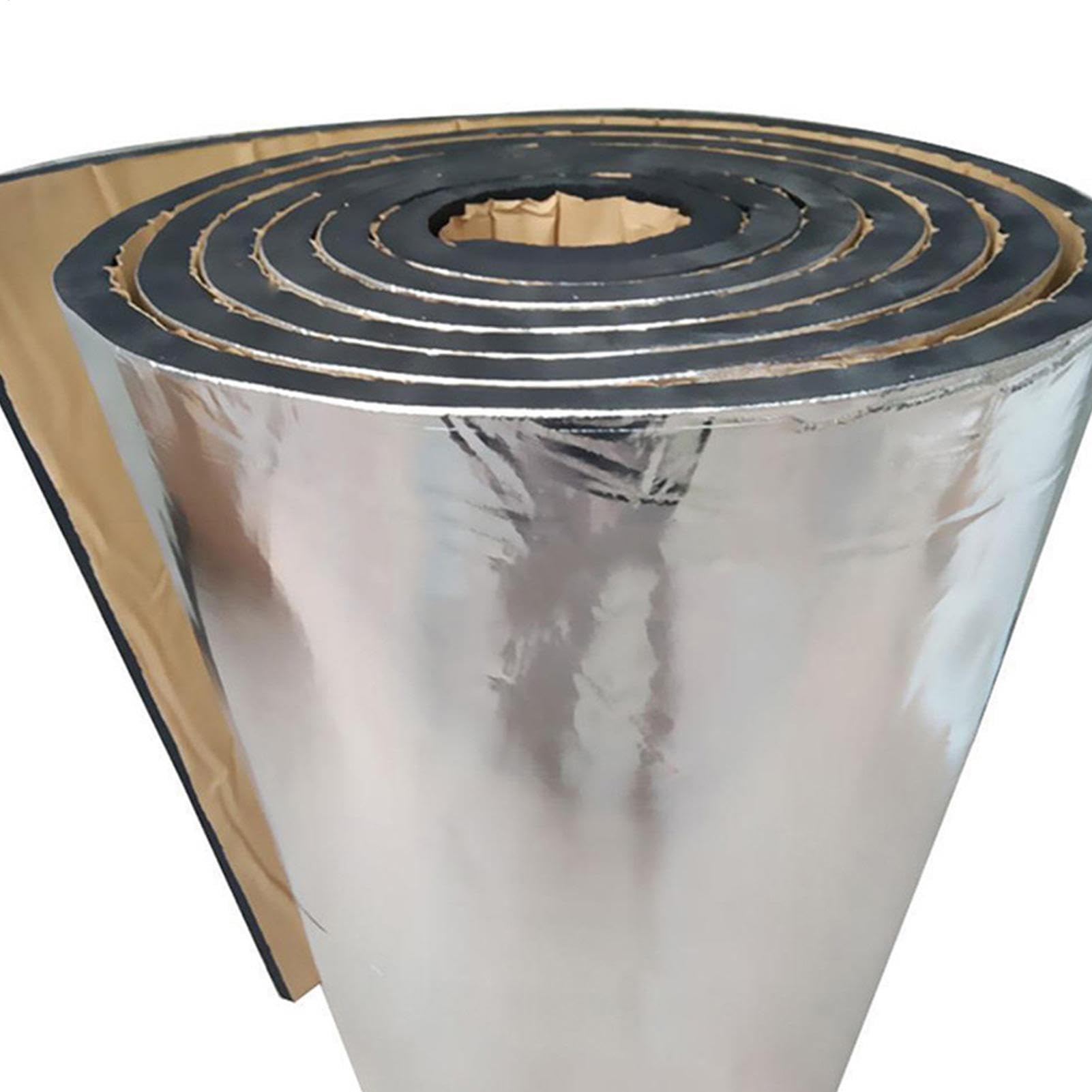 Esterilla aislante de 50 x 200 cm para coche, , insonorización, protección térmica, esteras de aislamiento acústico, rollo de aluminio para aislamiento acústico para vehículos de motor