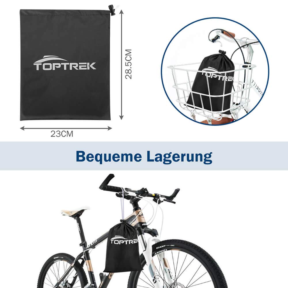 toptrek Housse vélo pour 3 vélos 210D avec bande couture en tissu Oxford imperméable de qualité supérieure - 220 x 120 x 110 cm - Résistance à la déchirure - Protection solaire - Avec sac