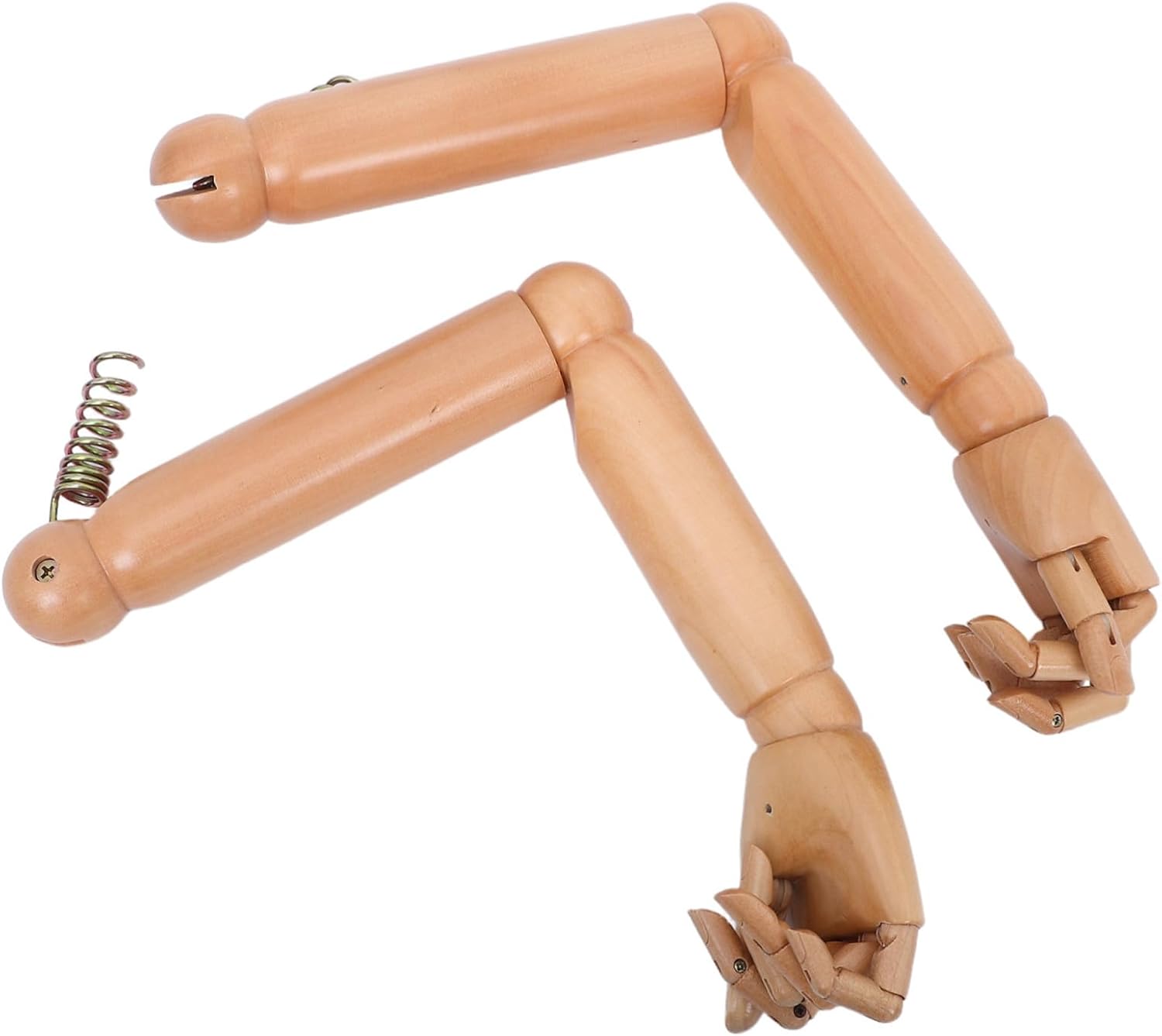 デッサン人形 2点セット 木製 人形 ハンド 右手 14ヶ所 関節 可動 360度回転 マネキン 関節 可動 美術 インテリア Tofficu 用マネキン専用モデル 活動関節付き実木製マネキンアーム 手首と肘の可動でリアルな動き 表示および芸術プロジェクト向け