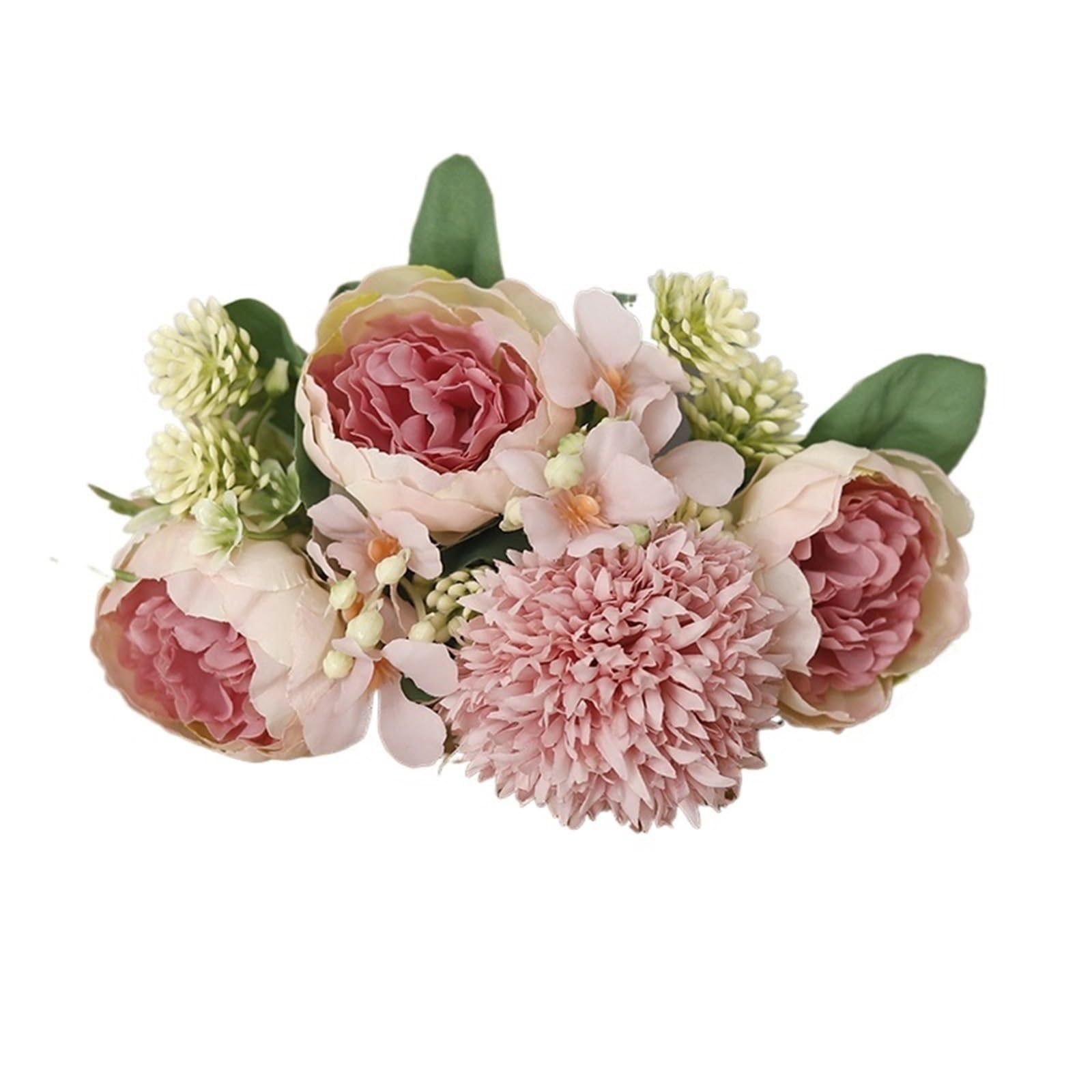 FonHNDG Artificial Flower Branches Artificial Flowers White Silk Bride Bouquets Peony Wedding Supplies Home Room Garden Party Autumn Decor Fake Floral(Color3)