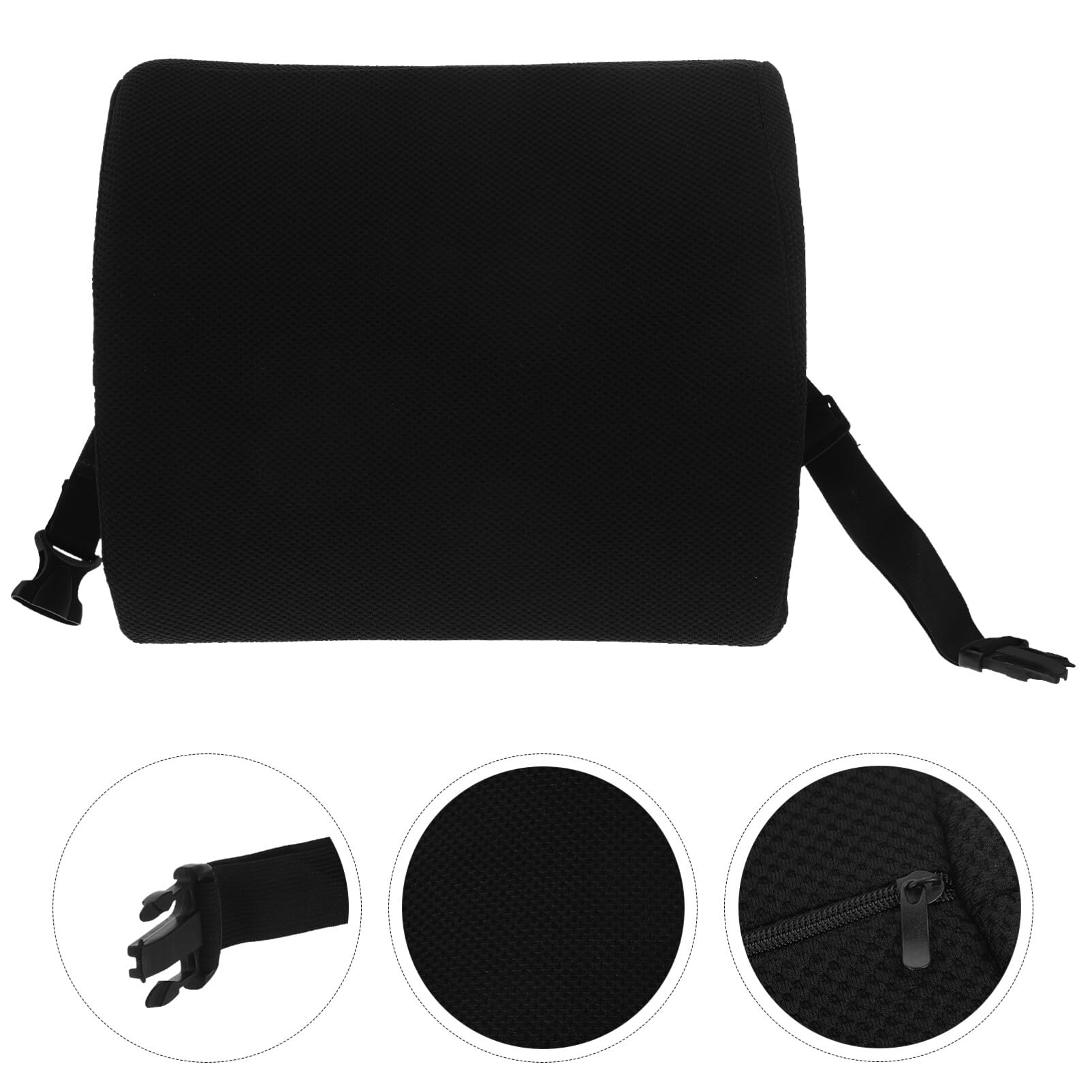 SEWACC Almohada de Apoyo Lumbar para Silla de Oficina en Casa Negra