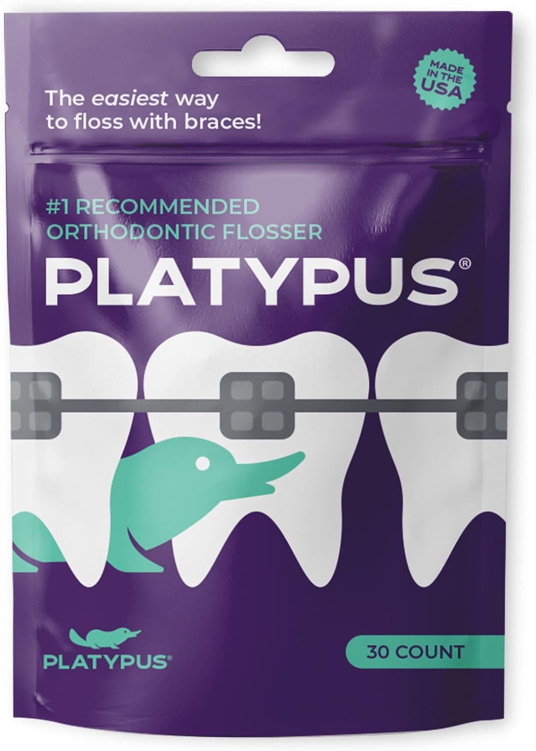 Platypus Ortho Flosser for Braces 30/pack (3 Packs = 90 Flossers) by Platypus [並行輸入品]