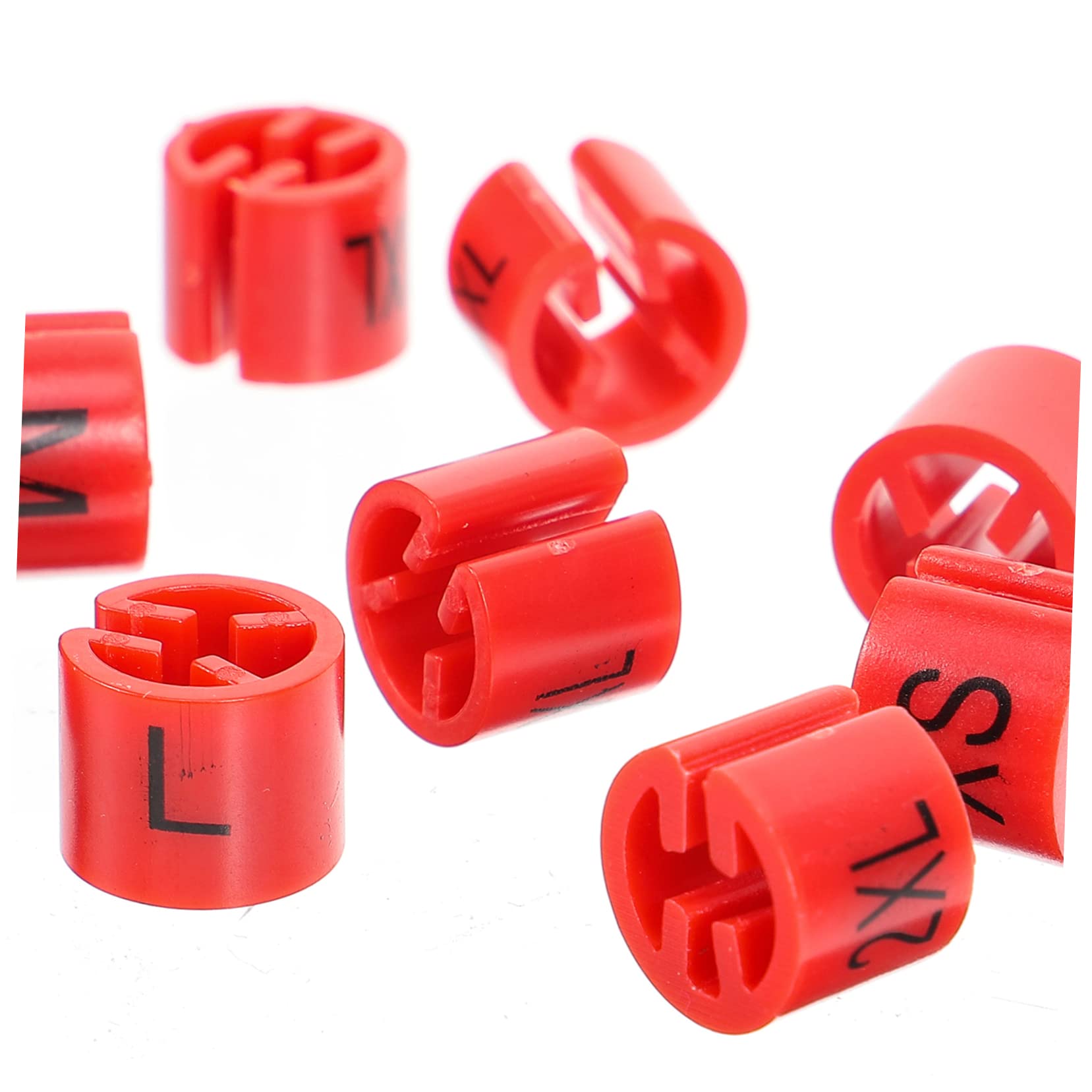 Clips 4 Dents Vêtements TOPPERFUN 180 Pièces Étiquettes Taille Vêtements Plastique – Clips Ronds 4 Dents Pour Cintres & Porte-Pantalons, Organisation Garde-Robe Noire