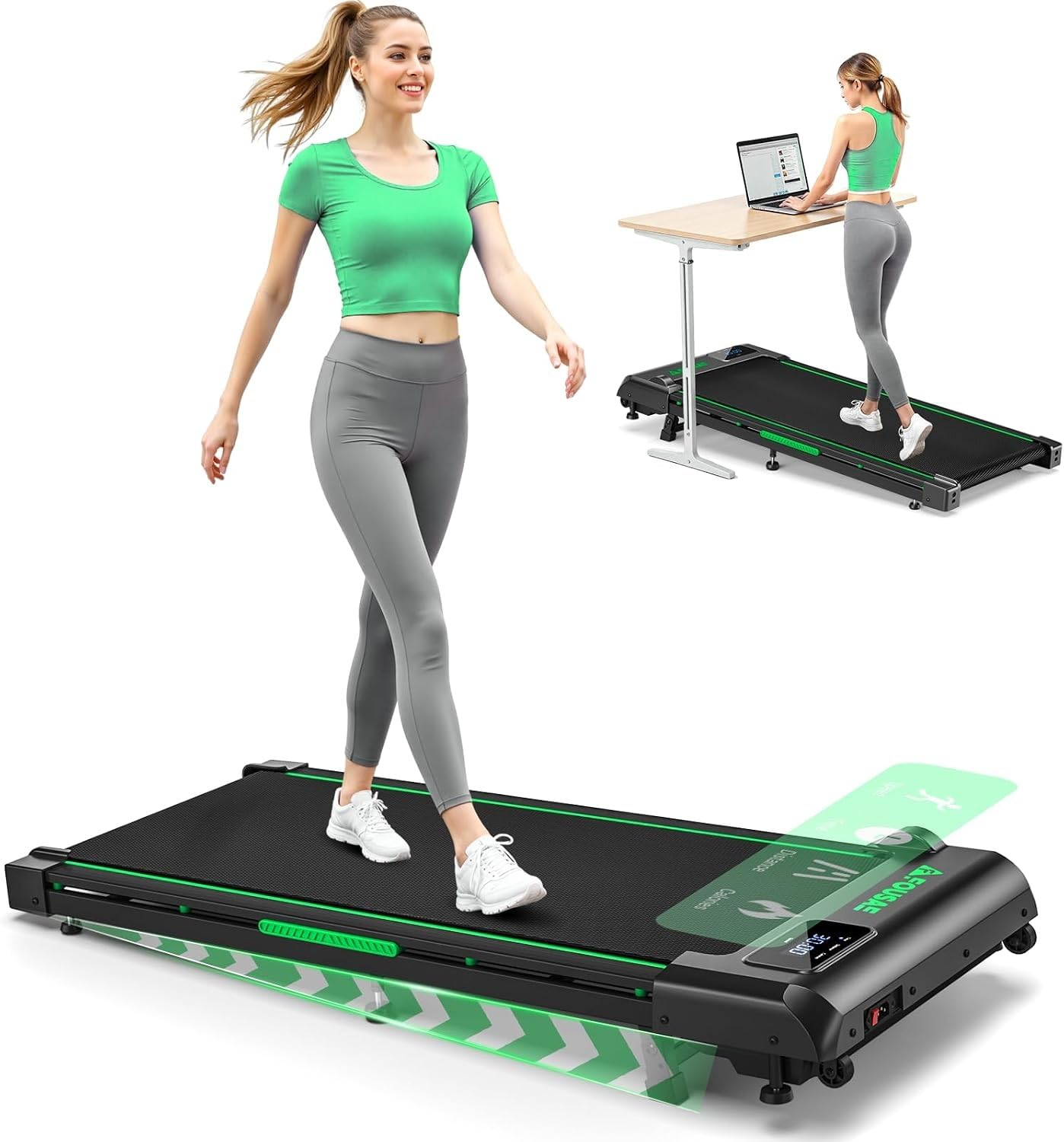 5 in 1 Walking Pad, Foldable Treadmill for Home with App Compatible