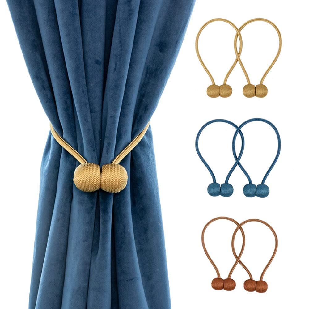 VVW&LIU 4 STÜCKE Vorhanghalter Vorhang Raffhalter Magnetische Kugeln Vorhanghaken Vorhang Clip Home & Raumdekoration & Vorhangzubehör,Grau,40,50CM
