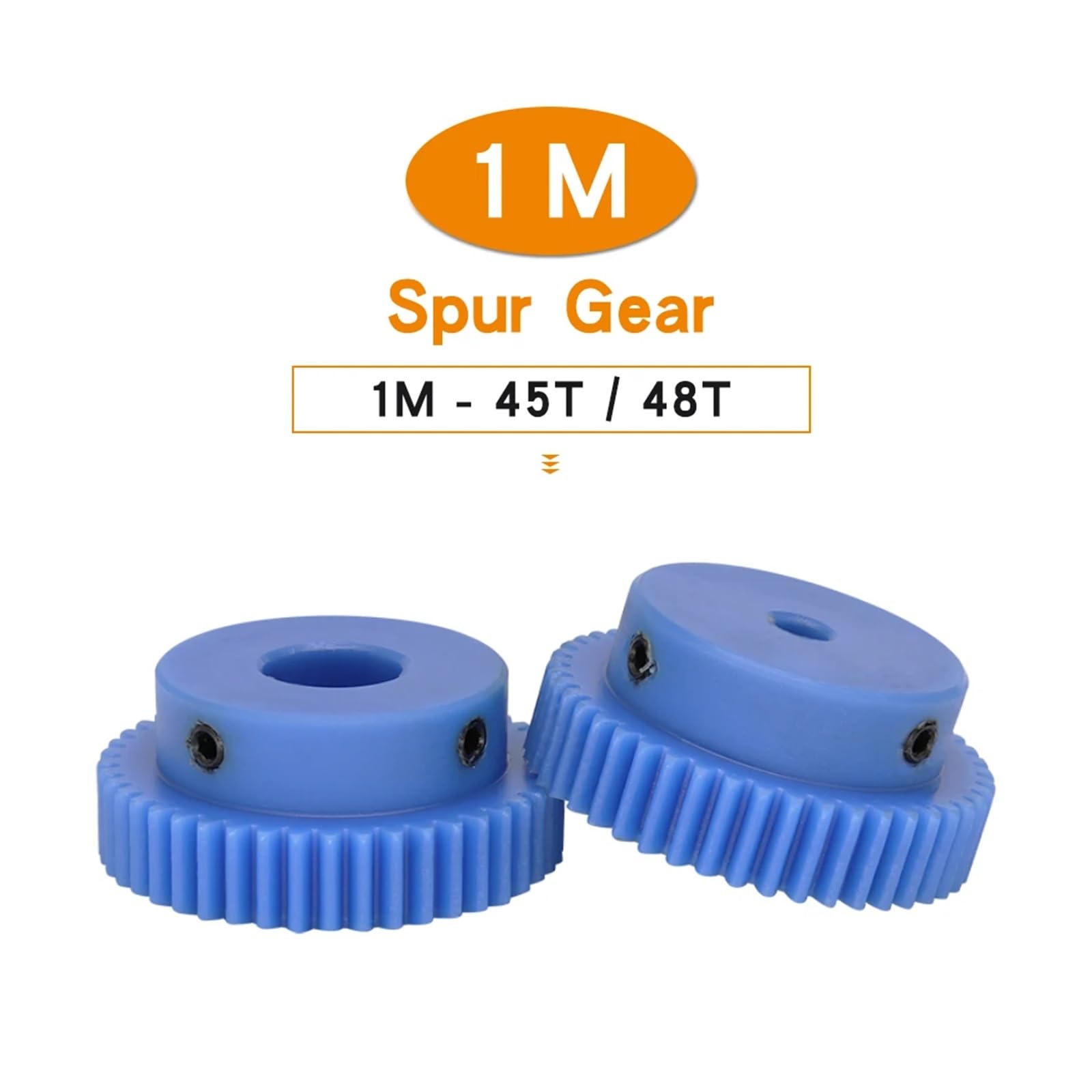 Bevel Gear Pinion Hardware Mechanical Plastic Gear 1M-45T/48T Teeth Pitch 3.14mm Teeth Height 10mm Blue Motor Gear Transmission Parts Bore Size 6/8/10/12/14/15mm(16mm-48 Teeth)