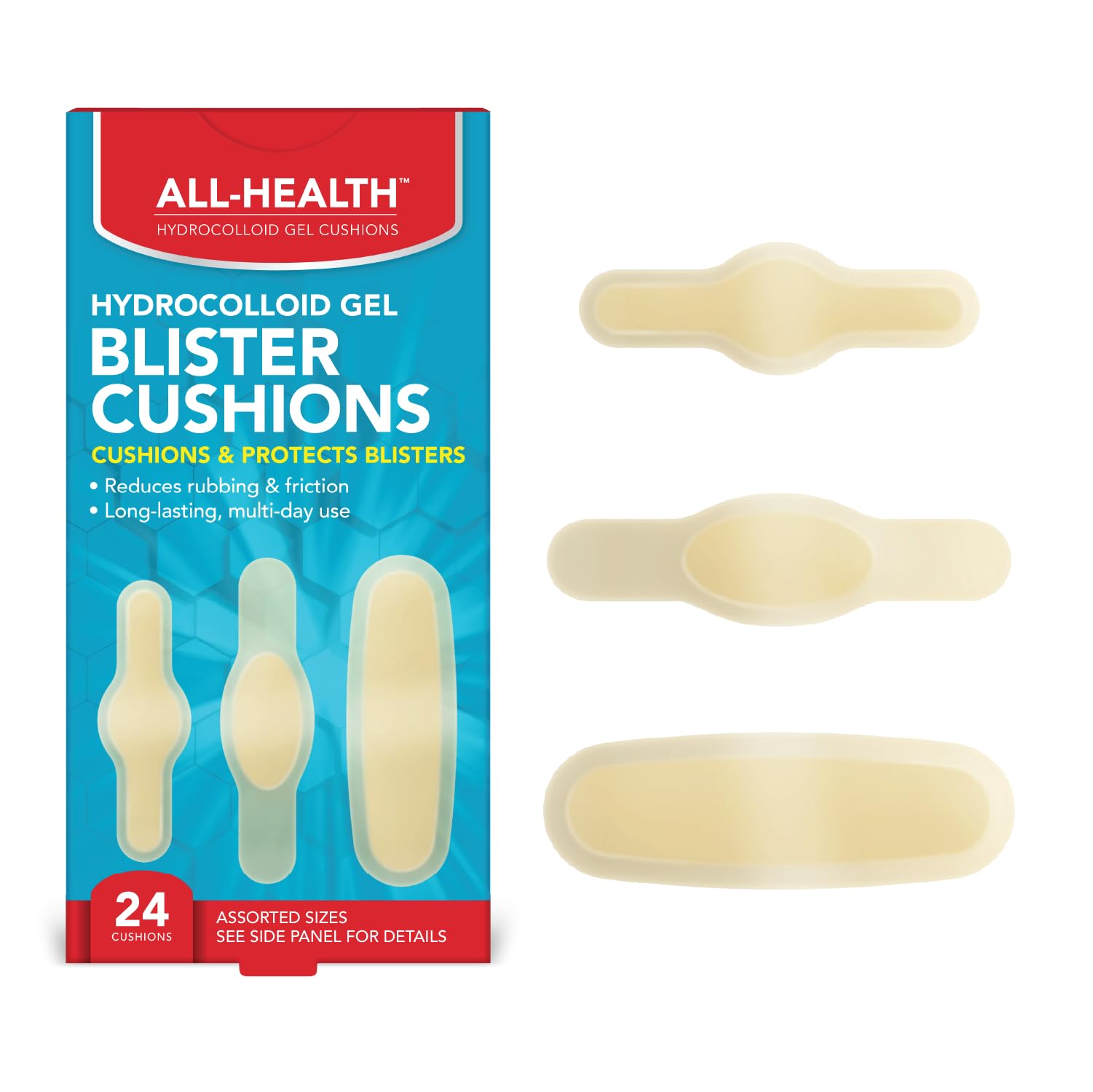 All Health 24ct hydrocolloid gel blister cushions variety pack