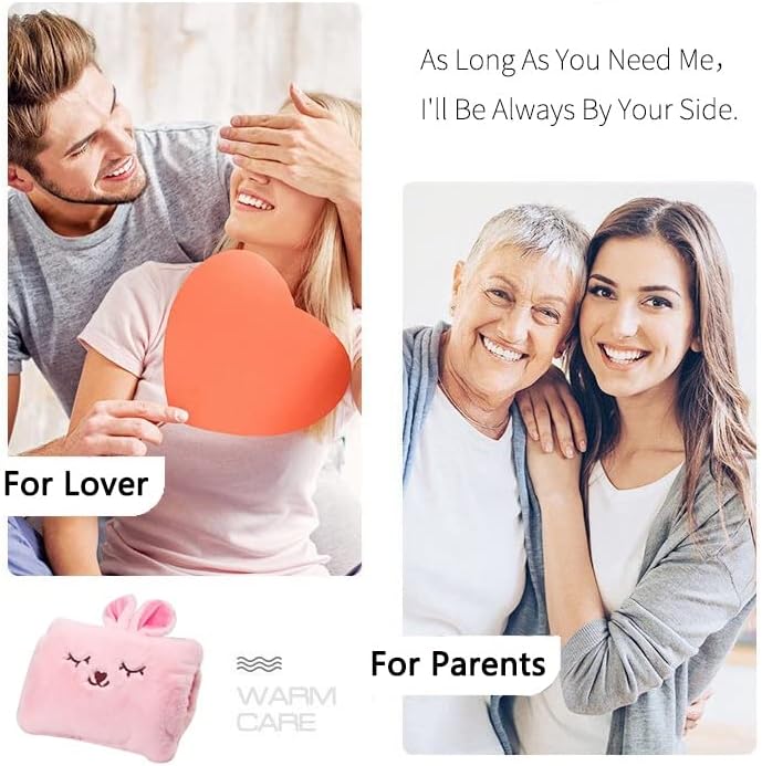 Miniatura 6 de Bonita bolsa de agua caliente y fría con funda suave, bolsa portátil de agua caliente para calambres menstruales, almohadilla térmica para