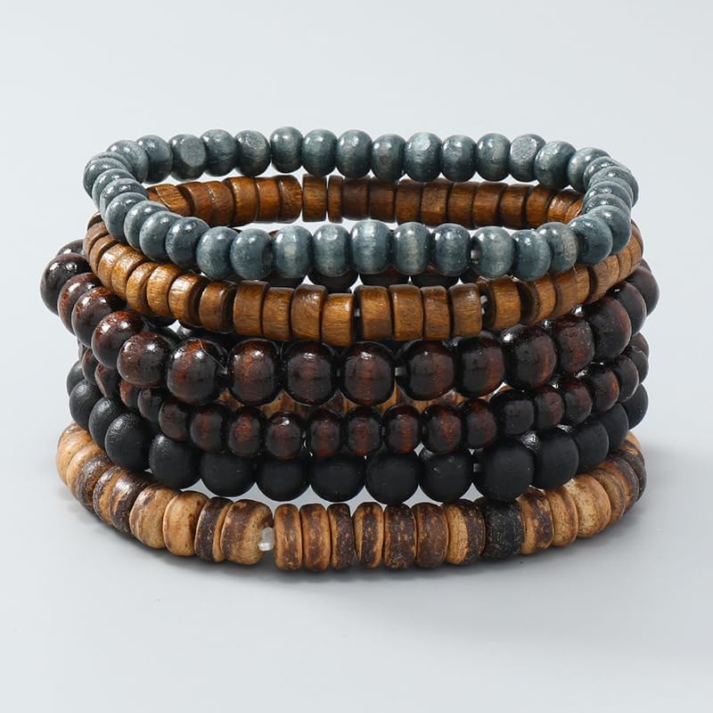 Leather Cuff Bracelet for Men Women, Multilayer Braided Wristband, Adjustable 6.5-9.5 Inches Wrap Bracelets Punk Gothic Grunge - Image 6