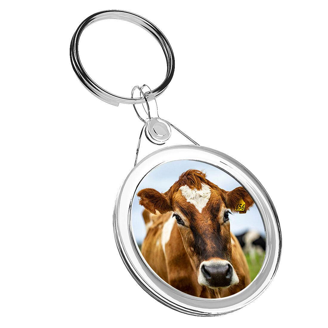 Destination Vinyl Keyrings Unisex Kids Multi 1 X Beautiful Jersey Cow Cattle - Keyring Ir02 Mum Dad Kids Birthday #2100