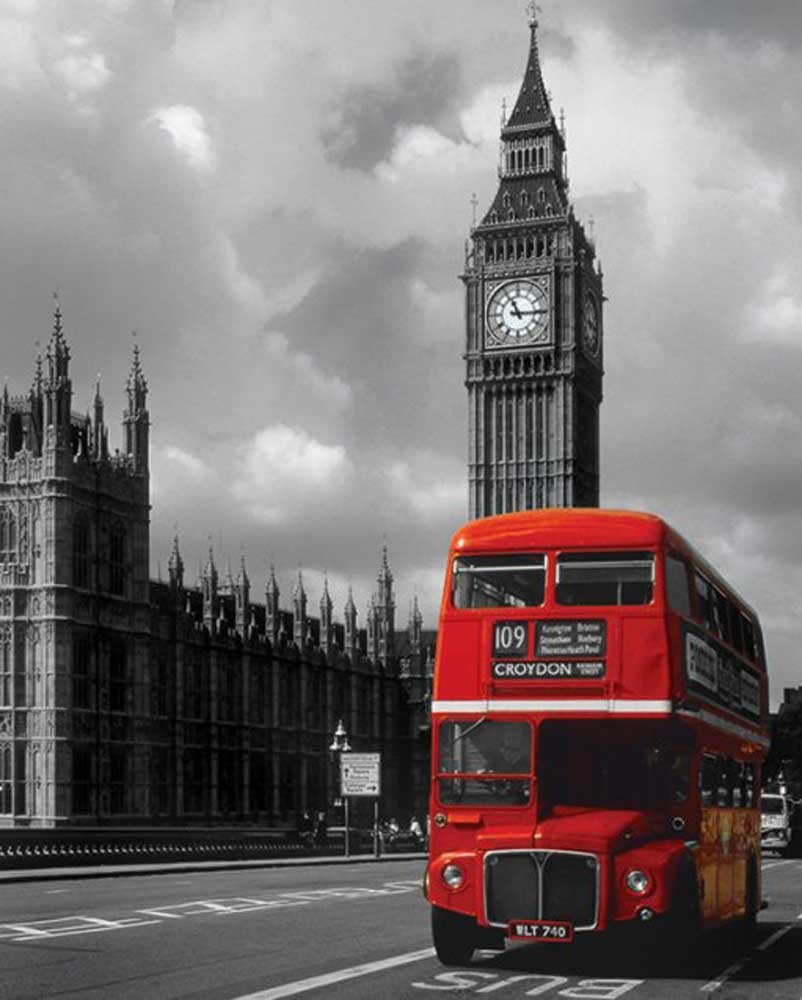 Empire Merchandising Mini Poster London Red Bus Colourlight and Accessory Item