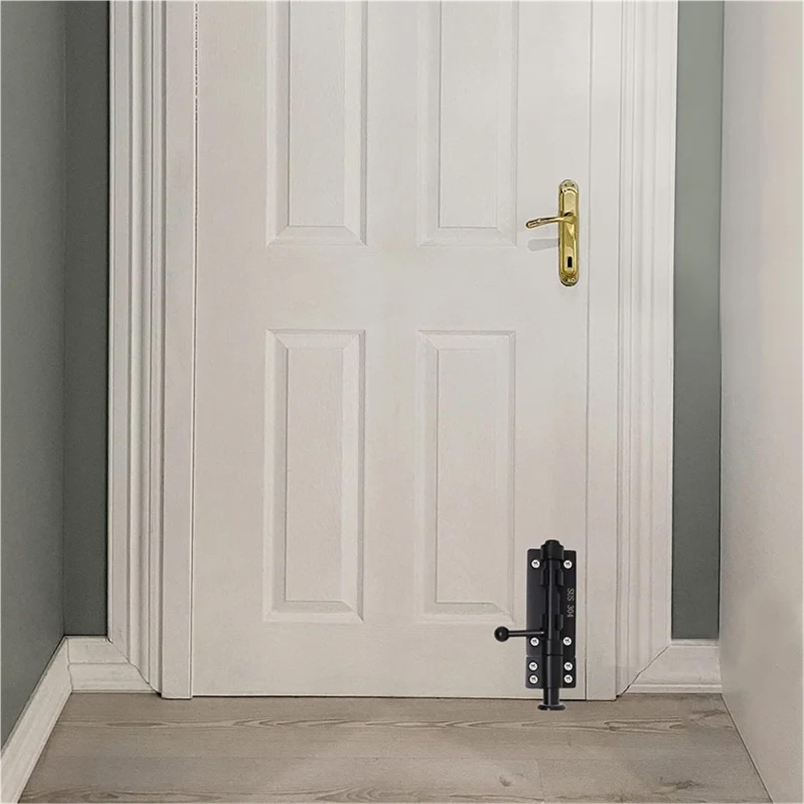 Loquet de portail coulissant avec cadenas, quincaillerie sol horizontale et verrouillable noir Pour Portes