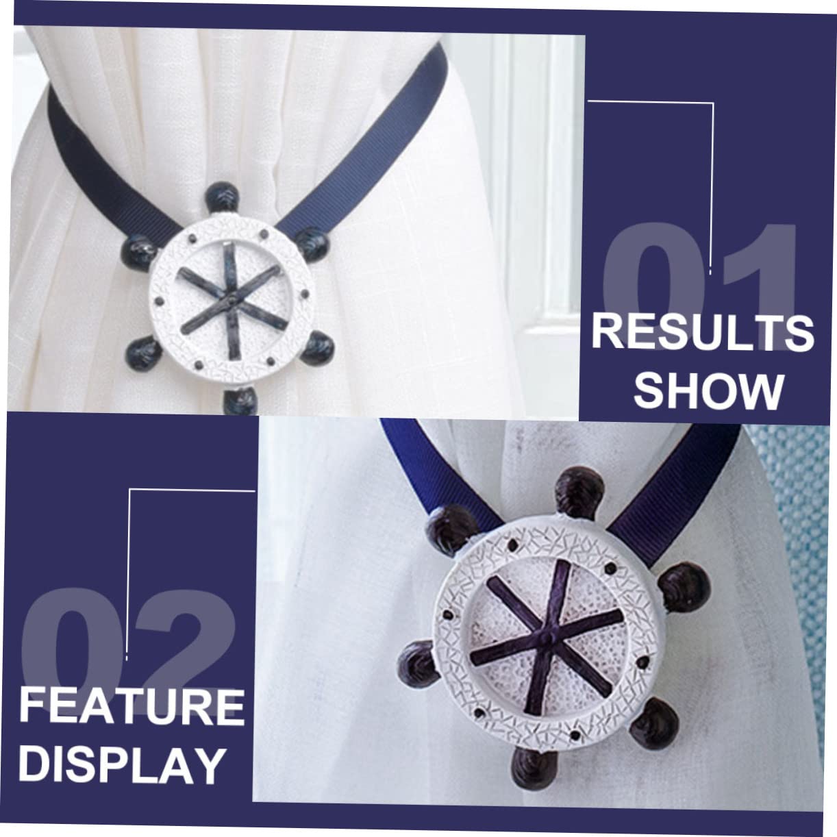 STOBAZA 8pièces Magnétiques pour Rideaux Décoratifs Style Méditerranéen Accessoires pour Draperies Place