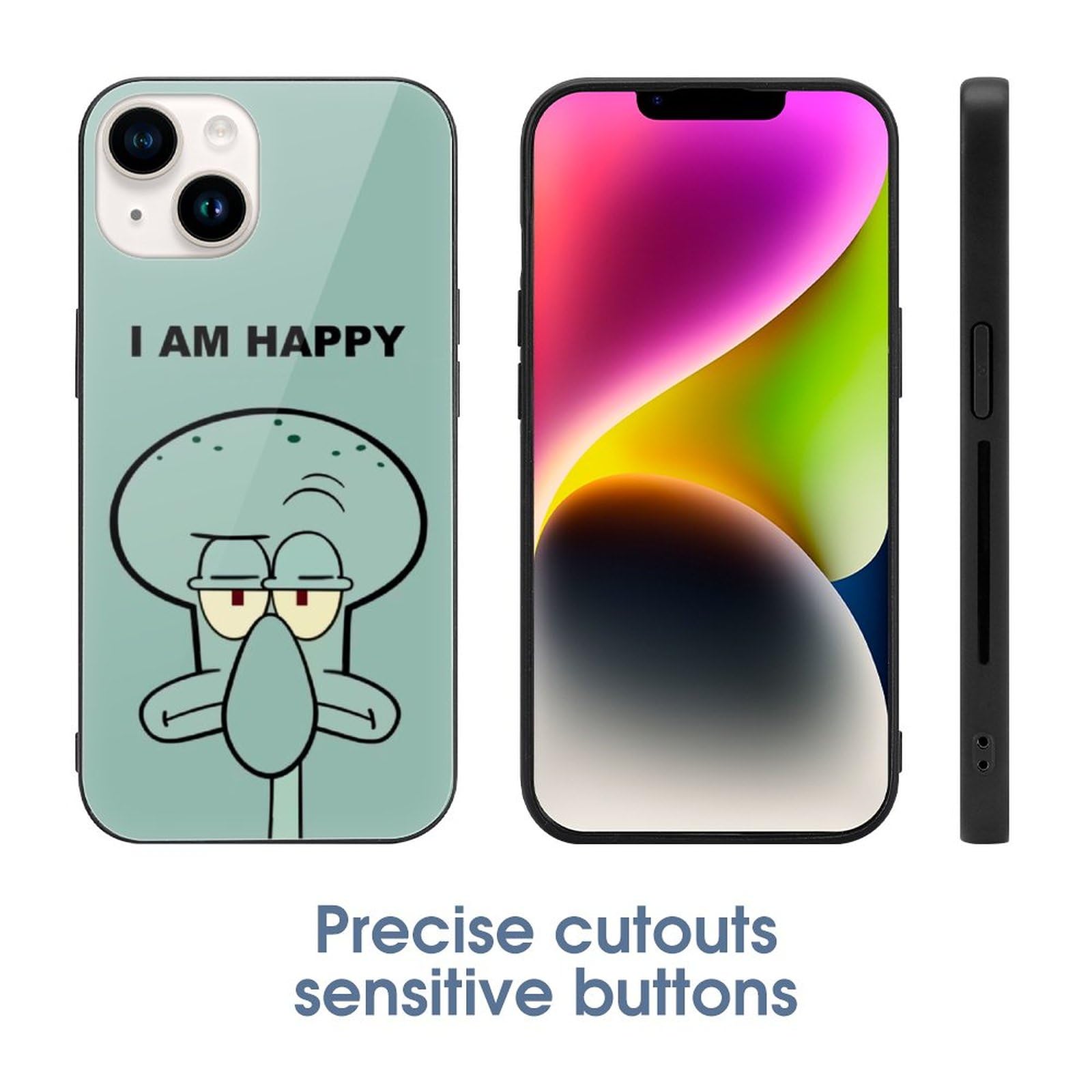 Amazon.co.jp: 【iPhone 14 ケース】 スポンジ ボブ イカルド フェイス  